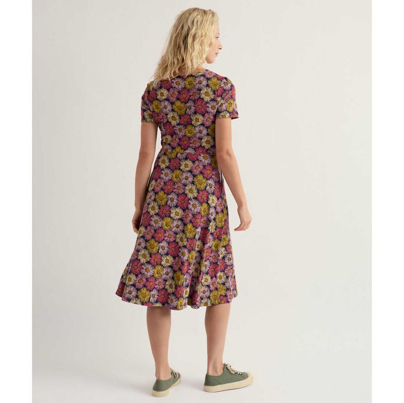 Seasalt Cornwall S/S April Dress - Painted Asters Maritime image number 1